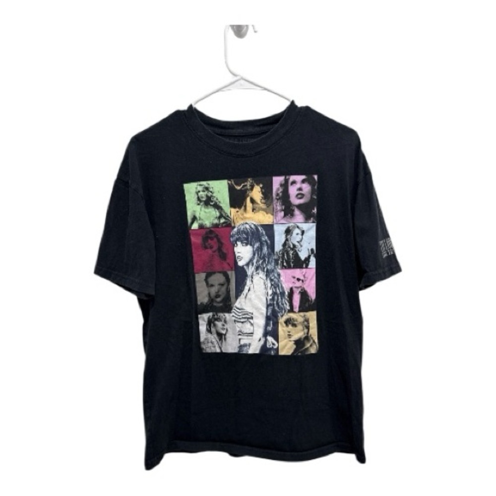 Taylor Swift Official The Eras Tour Concert Tee Black Graphic Oversized Women’s